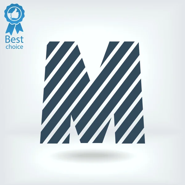 Alfabeto zebra letra M — Vetor de Stock