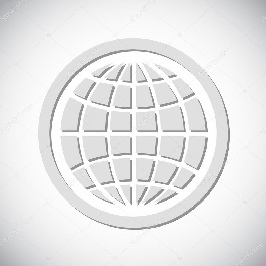 Globe Icon Flat  design