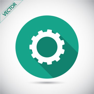 dişli simgesi. Düz tasarım biçimi