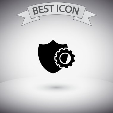 Kalkan simgesi. düz tasarım biçimi