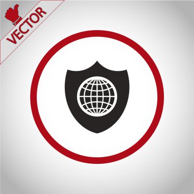 Kalkan simgesi. düz tasarım biçimi