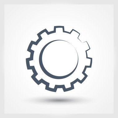 dişli simgesi. Düz tasarım biçimi