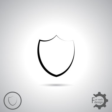 Kalkan simgesi. düz tasarım biçimi