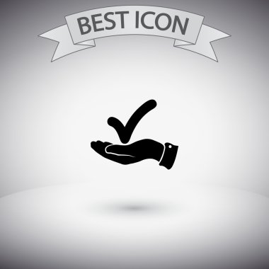 simge onaylayın. düz tasarım stil