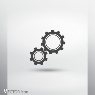 dişli simgesi. Düz tasarım biçimi