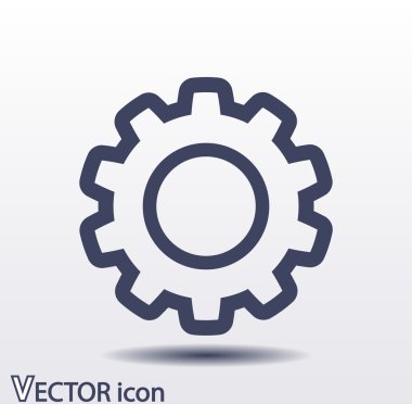 dişli simgesi. Düz tasarım biçimi