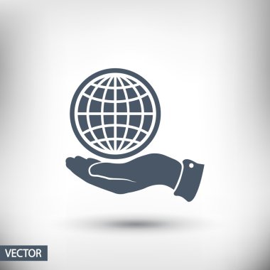 Küre simgesi düz tasarım