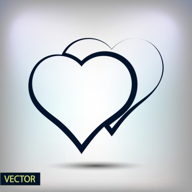 Kalp simgesi düz tasarım