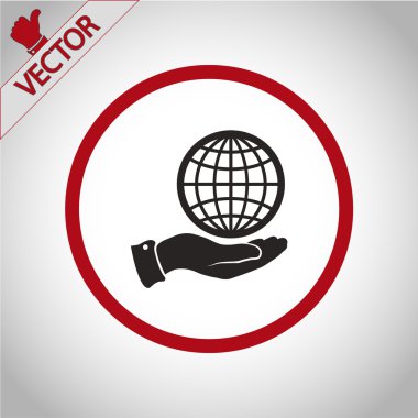 Küre simgesi düz tasarım