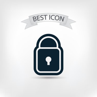 Kilit simgesi. Düz tasarım stili