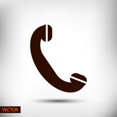 telefon, düz simgesi