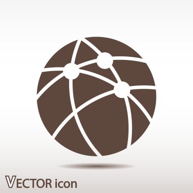 Küresel teknoloji ya da sosyal ağ simgesini