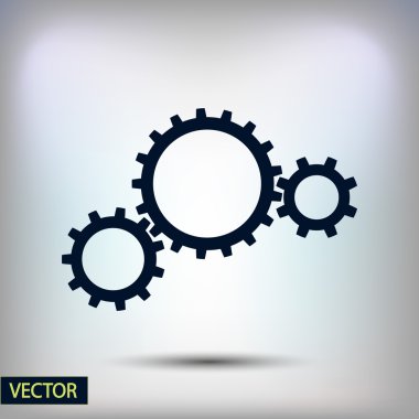 dişli simgesi. Düz tasarım biçimi