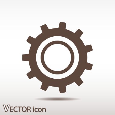 dişli simgesi. Düz tasarım biçimi