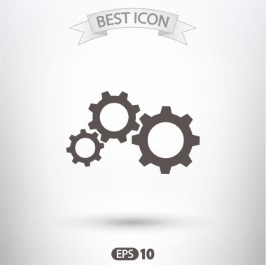 dişli simgesi. Düz tasarım biçimi