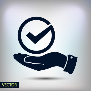 simge onaylayın. düz tasarım stil