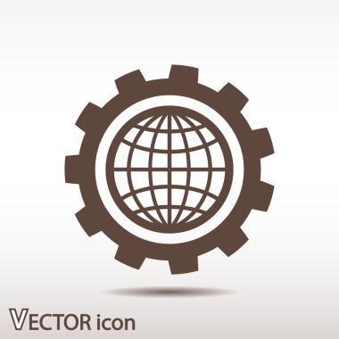 Küre simgesi. Düz tasarım stili