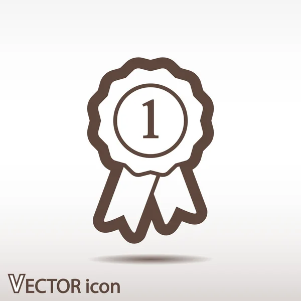 Badge met linten pictogram — Stockvector