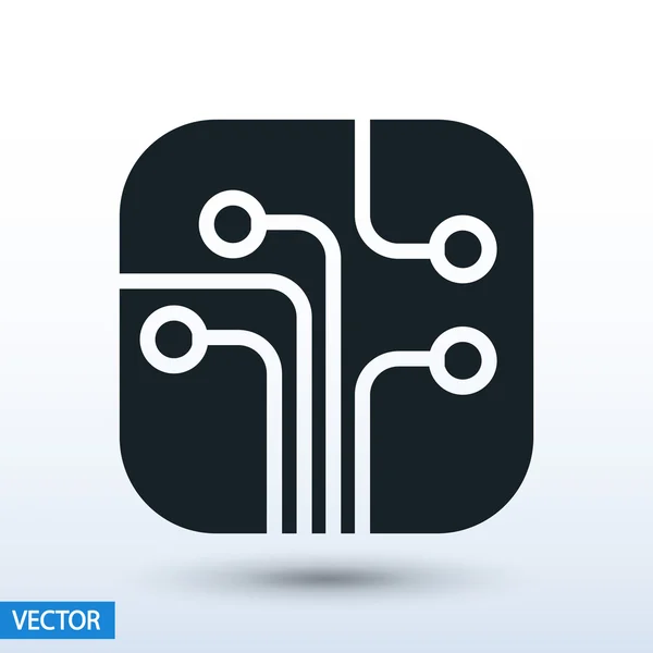 Circuit board, technology icon — Stock Vector