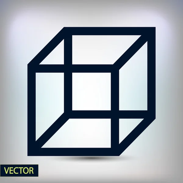 3D kocka logo design ikon — Stock Vector