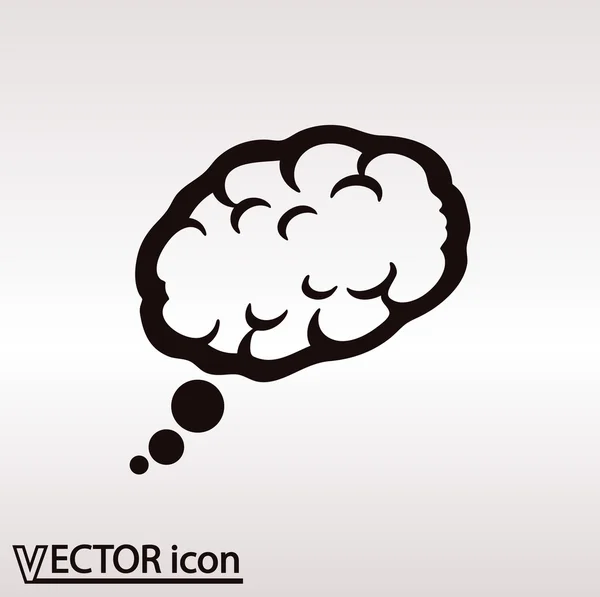 Icono cerebral Estilo de diseño plano — Vector de stock