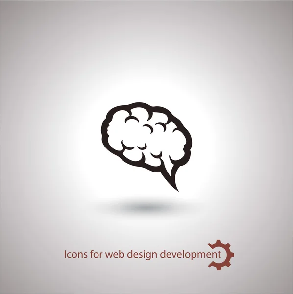 Icono cerebral Estilo de diseño plano — Vector de stock