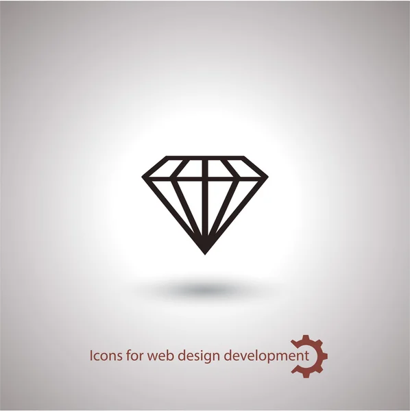 Icône plate diamant — Image vectorielle