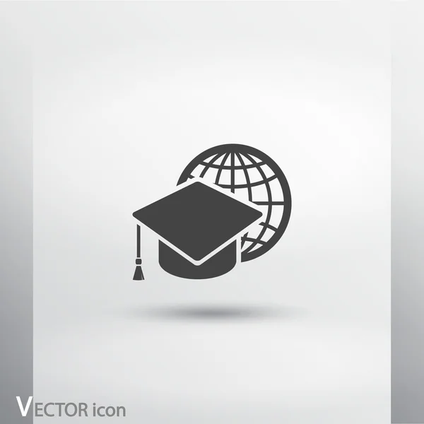 Icône de chapeau de graduation — Image vectorielle