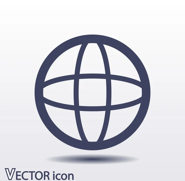 Desain Globe Icon Flat - Stok Vektor