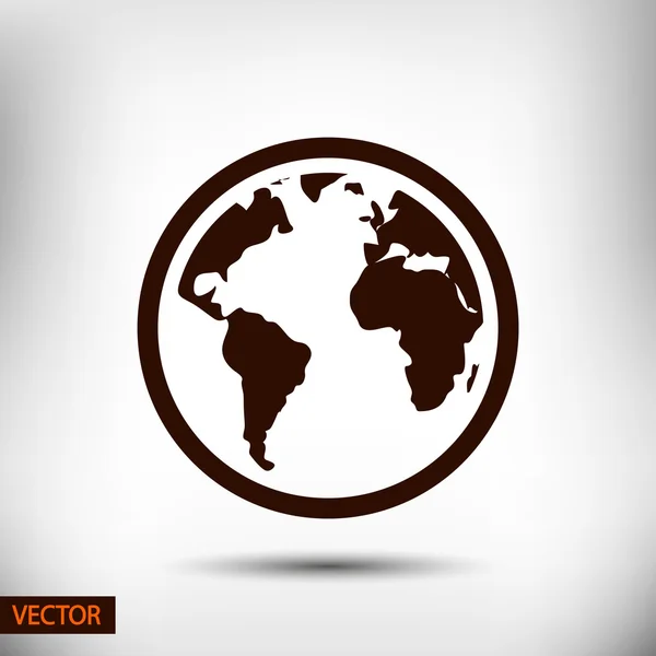 Globe Icon Design plat — Image vectorielle