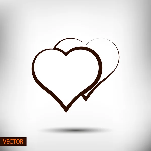 Design plat Heart Icon — Image vectorielle