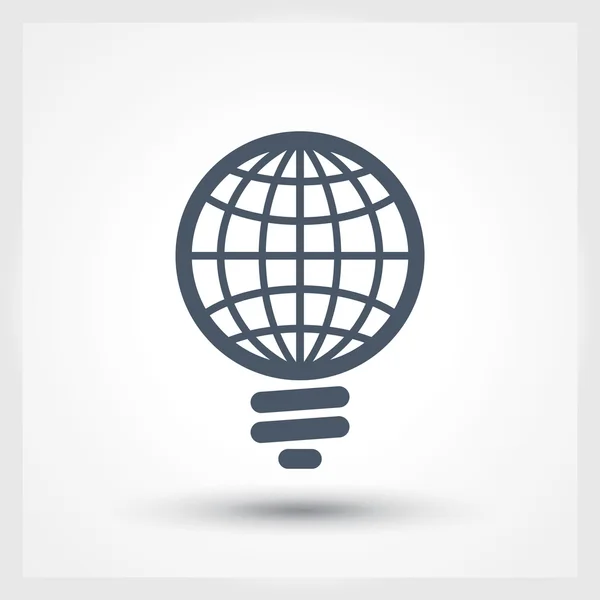 Icono de bombilla global — Vector de stock