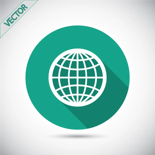 Globe Icon Design plat — Image vectorielle