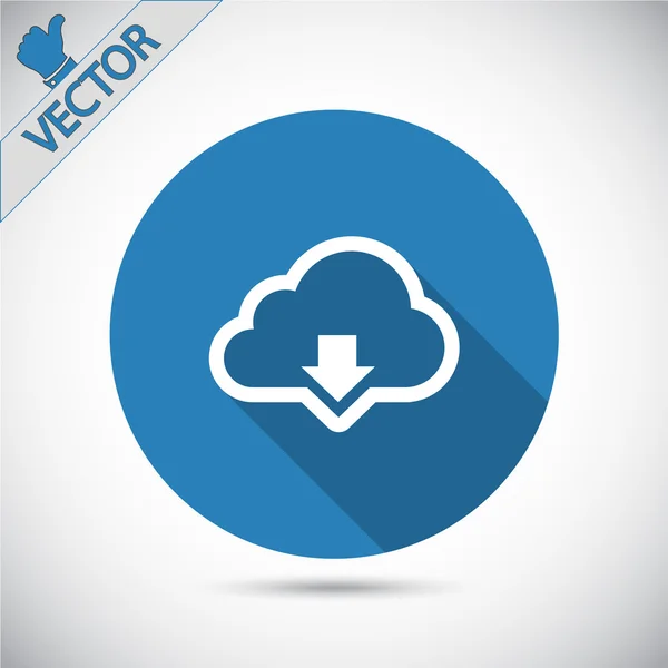 Cloud computing scaricare icona — Vettoriale Stock