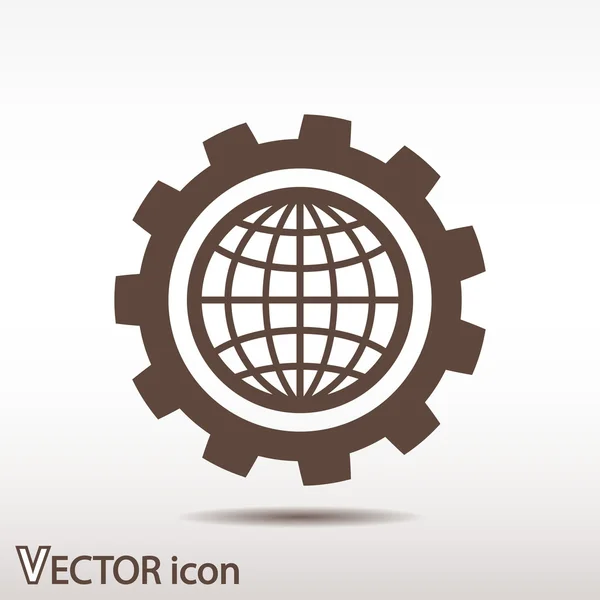 Icoana globului. Design plat stil — Vector de stoc