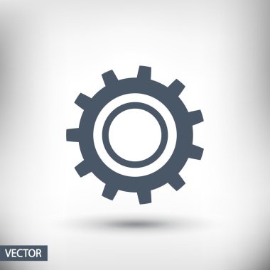 dişli simgesi. Düz tasarım biçimi