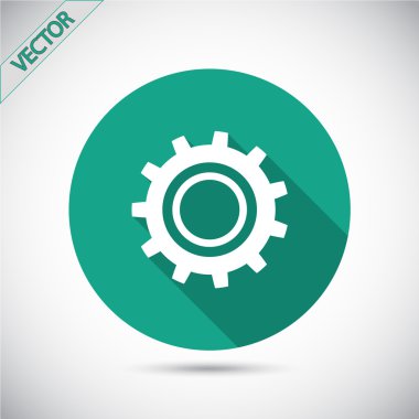 dişli simgesi. Düz tasarım biçimi