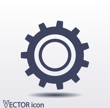 dişli simgesi. Düz tasarım biçimi