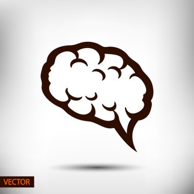 Beyin simge düz tasarım stil