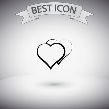 Kalp simgesi. Düz tasarım stili