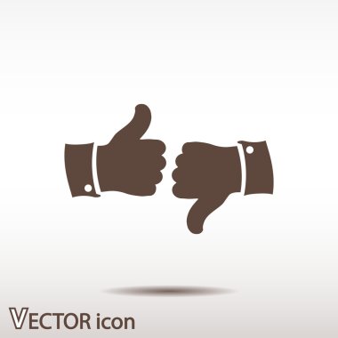 başparmak yukarı ve aşağı simgeler