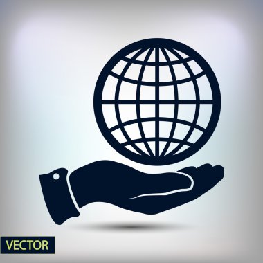 Küre simgesi düz tasarım