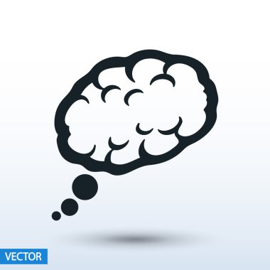 Beyin simge düz tasarım stil