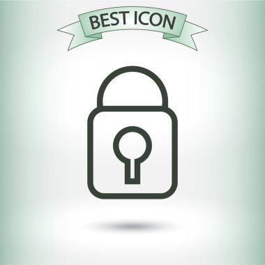 Kilit simgesi. Düz tasarım stili