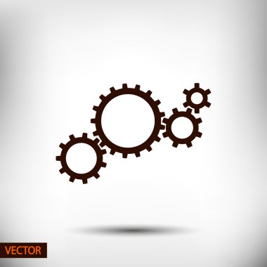 dişli simgesi. Düz tasarım biçimi