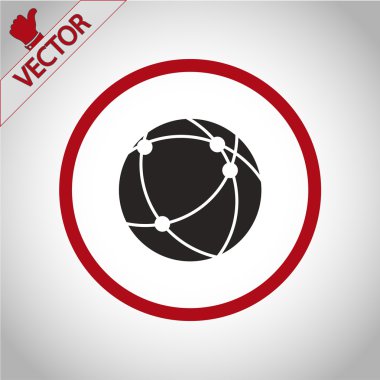 Küresel teknoloji ya da sosyal ağ simgesini