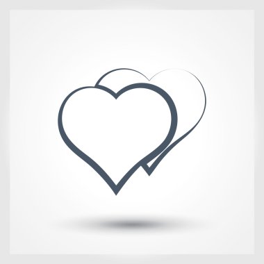 Kalp simgesi. Düz tasarım stili