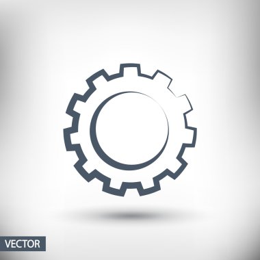 dişli simgesi. Düz tasarım biçimi