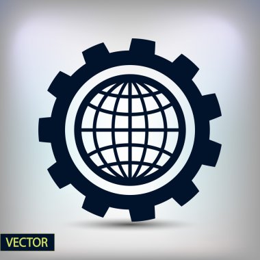 Küre simgesi. Düz tasarım stili