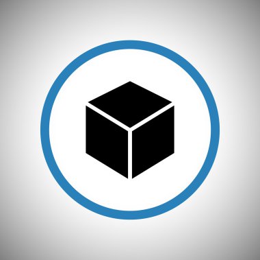 3D küp logo tasarım simgesi